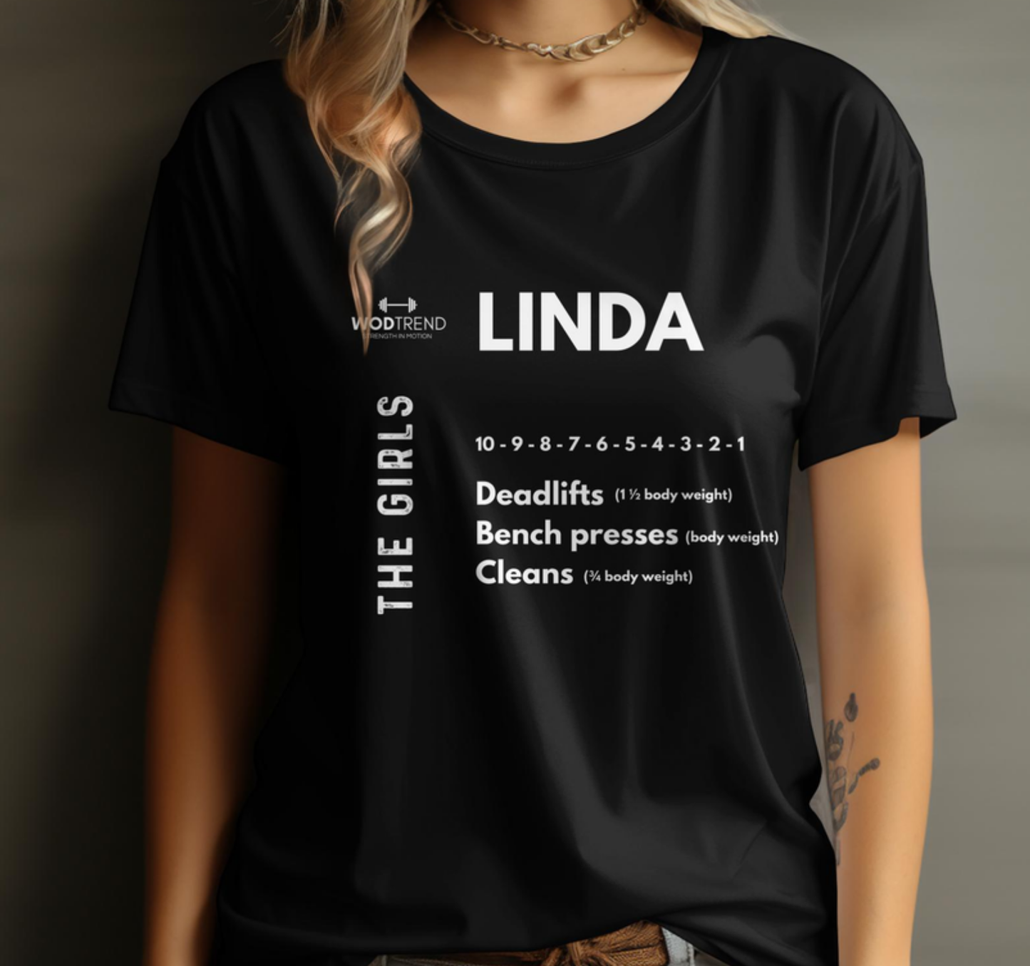 T-shirt unisexe d'entraînement CrossFit « Linda » - Série pour filles