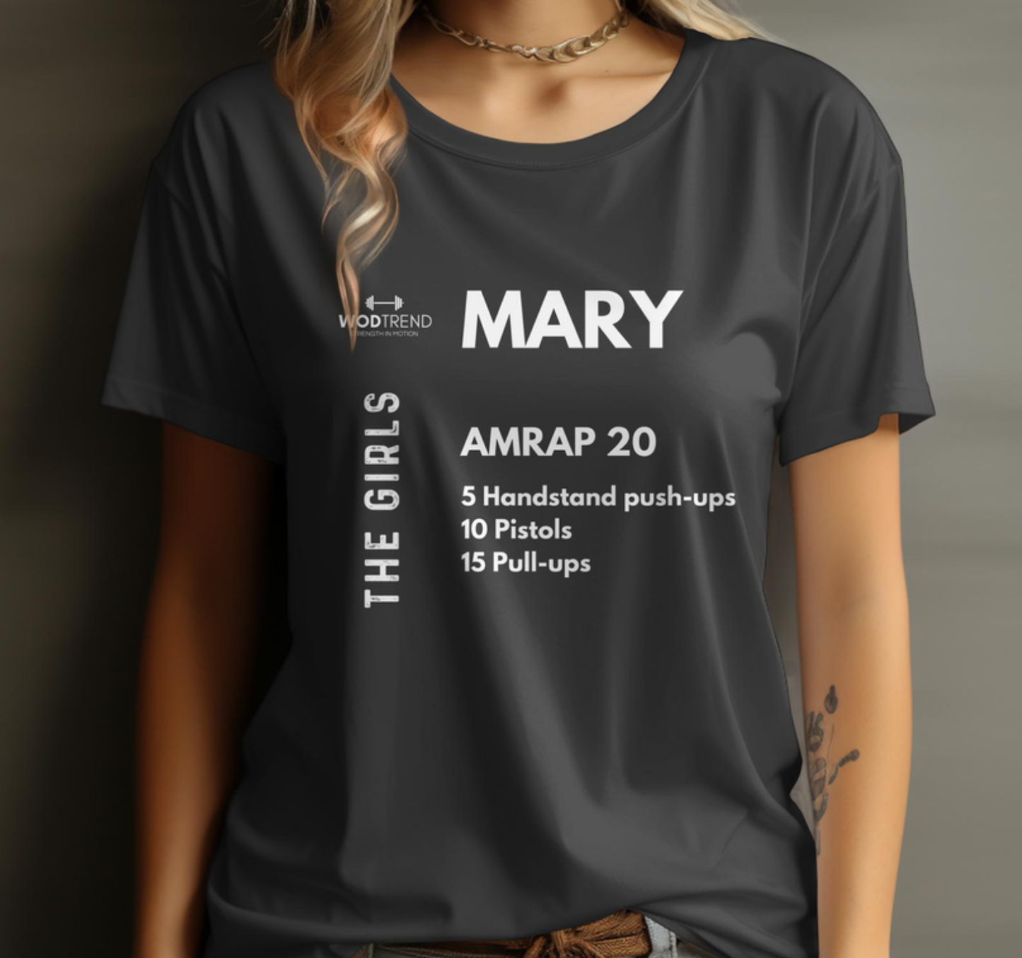 T-shirt Unissexo CrossFit "Mary" Workout - The Girls Series