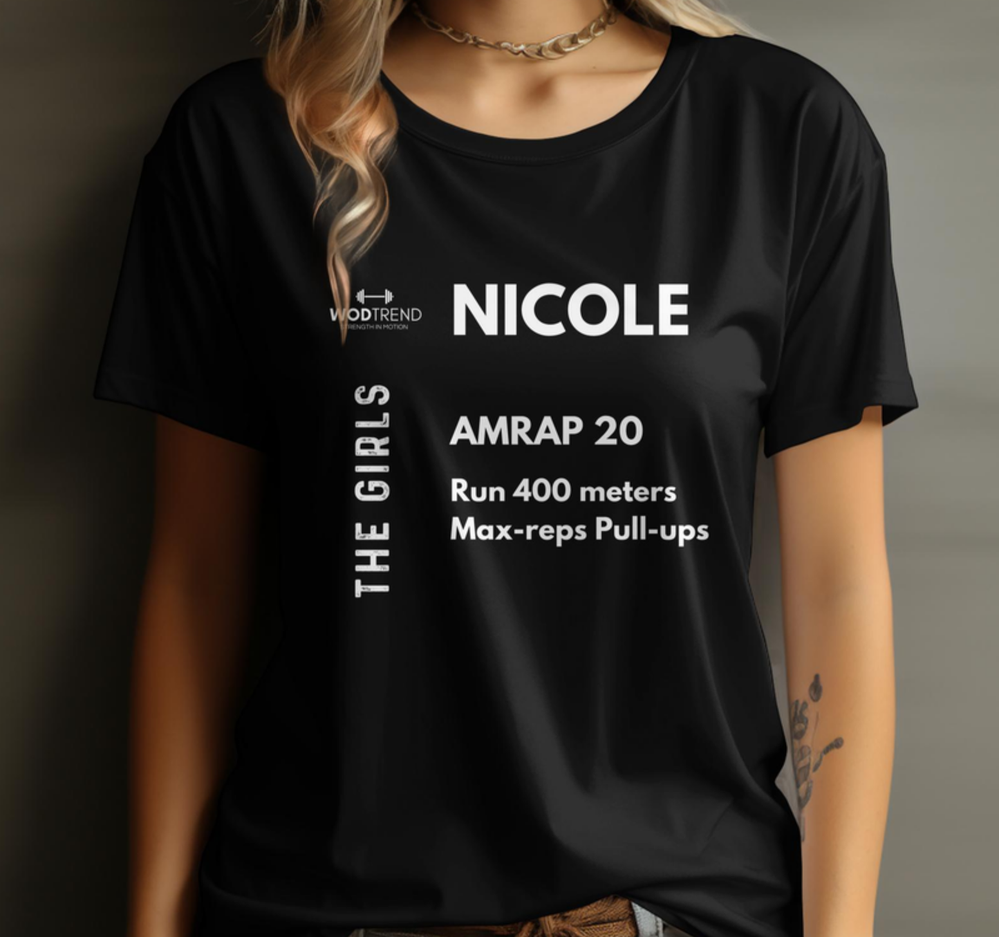 T-shirt d'entraînement unisexe CrossFit « Nicole » - Série pour filles