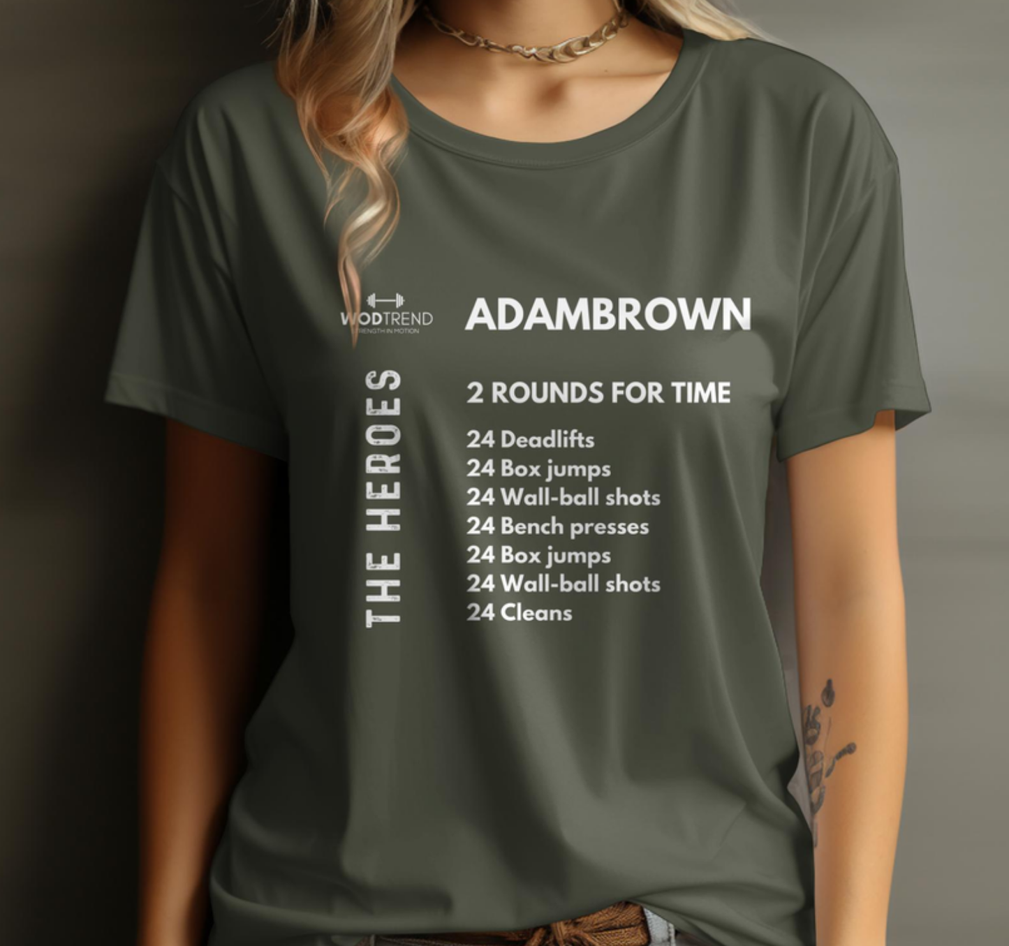 T-shirt d'entraînement unisexe CrossFit « AdamBrown » - Série Heroes
