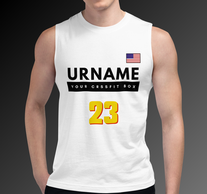 Customizable CrossFit Unisex Tank Tee - Add Your Name, Box & Number