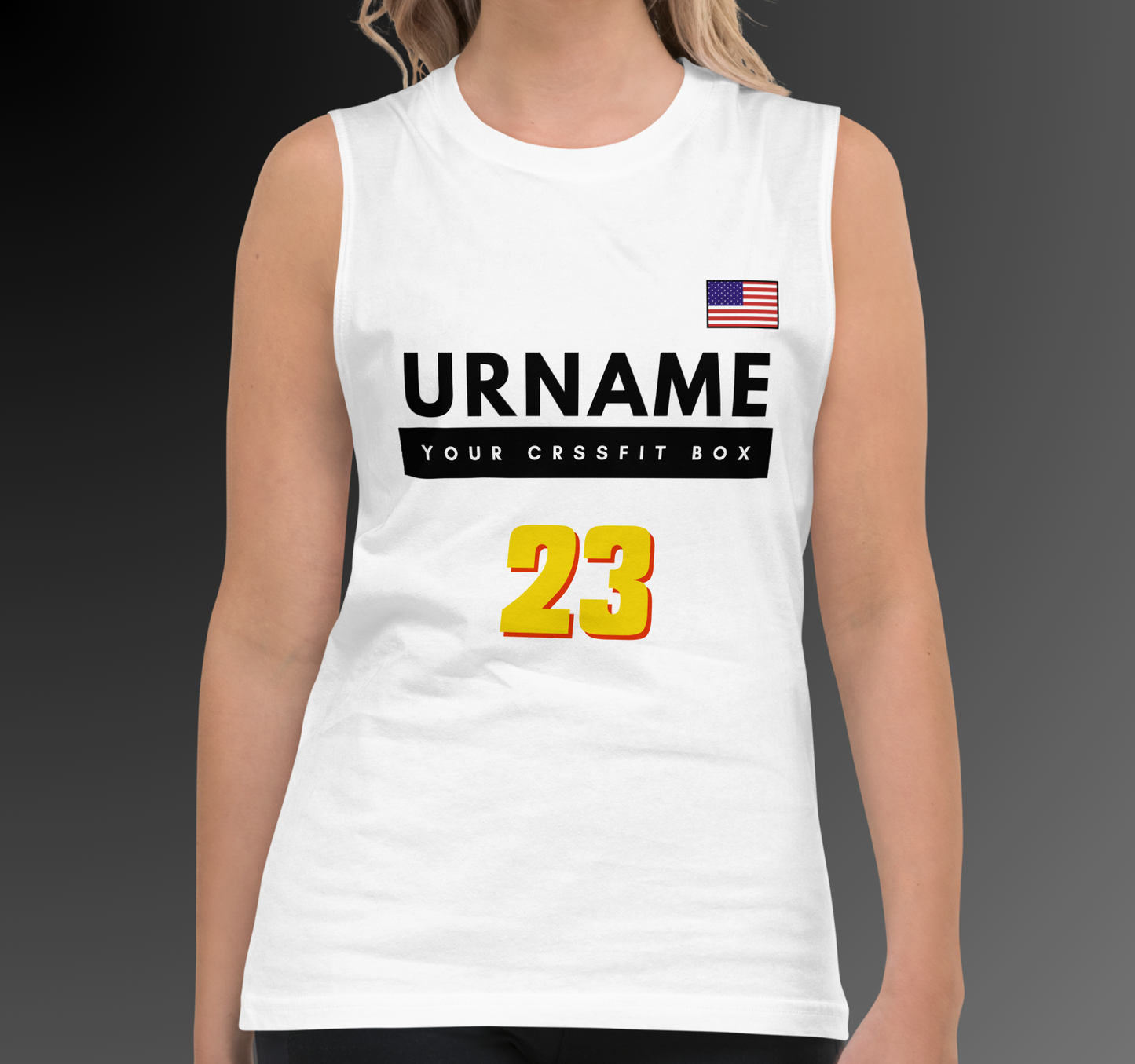 Customizable CrossFit Unisex Tank Tee - Add Your Name, Box & Number