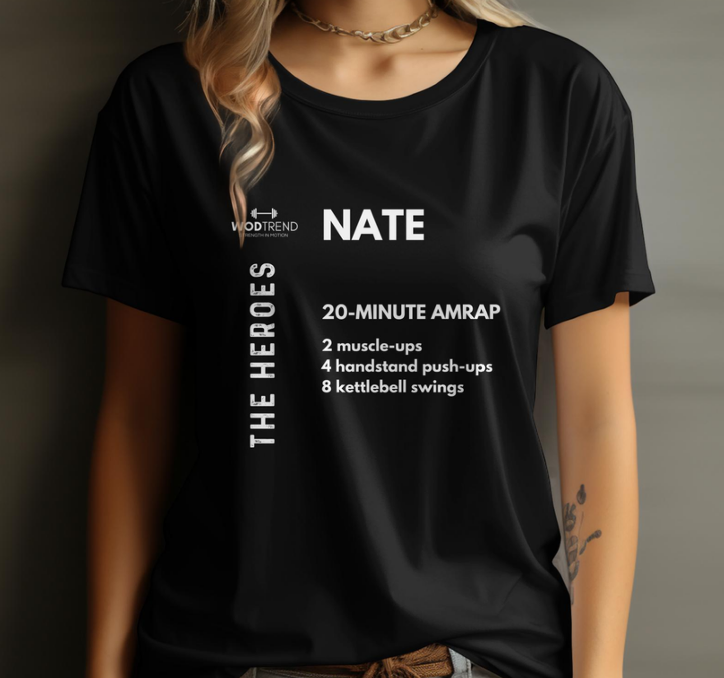 Camiseta Unisex CrossFit 'Nate' Workout - The Heroes Series