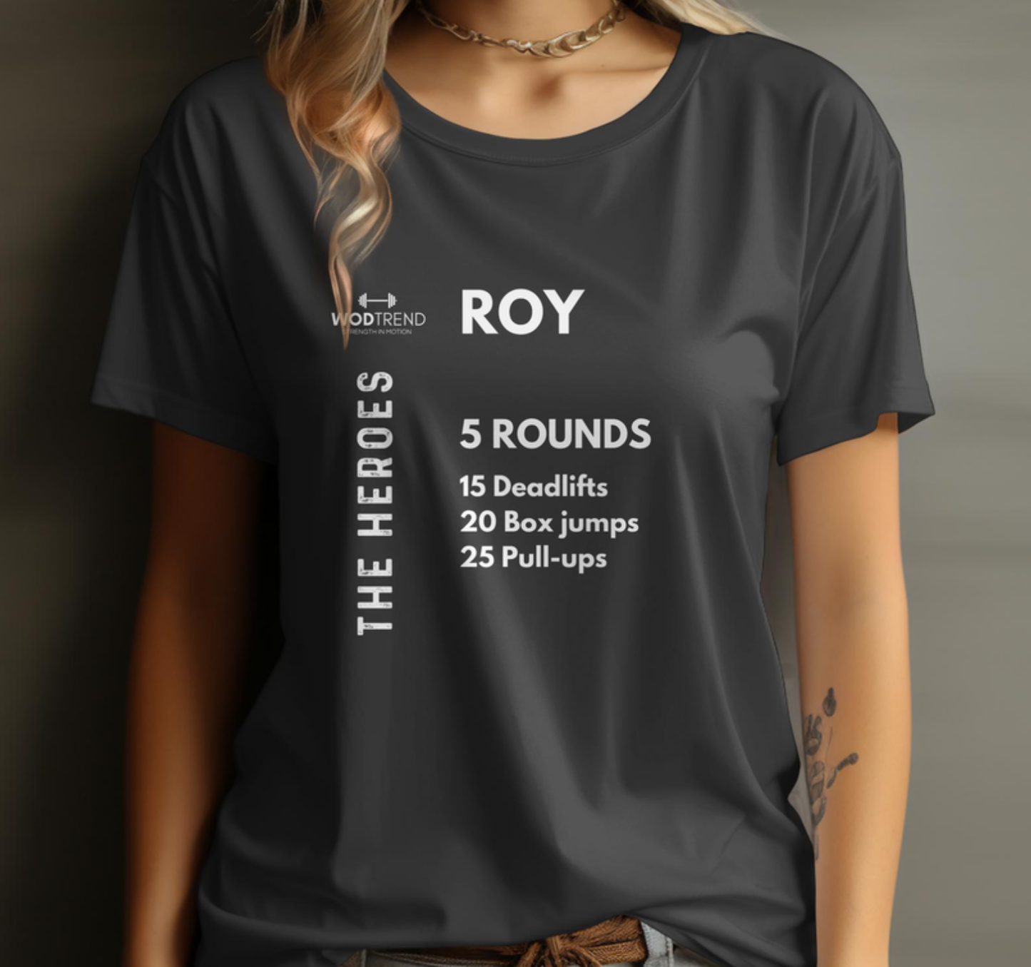 Camiseta Unisex CrossFit 'Roy' Workout - The Heroes Series